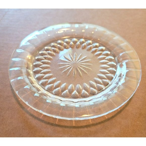 Val St. Lambert Imperial Bread and Butter Plate Glass Star Pattern Signed Dh741 - Picture 1 of 4